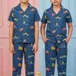 Navy Blue with Toy Print