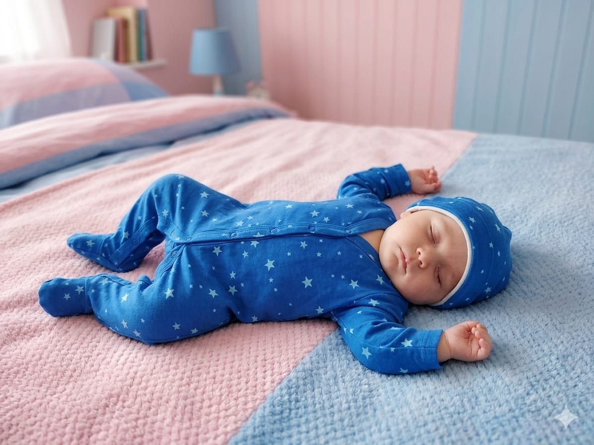 Sky Blue with Little Star Design