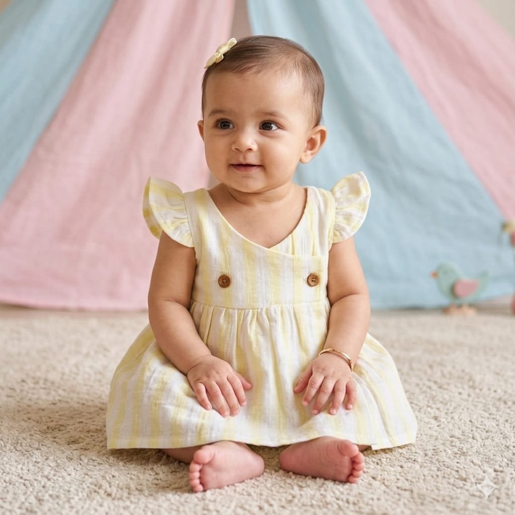 Muslin Mild Yellow Frocks