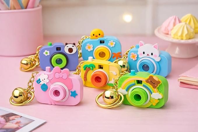 Cute Cartoon Projection Camera Keychain 2