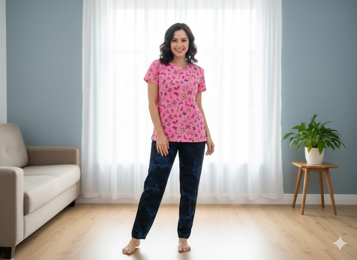 Blue & Pink Butterfly Pyjama Set