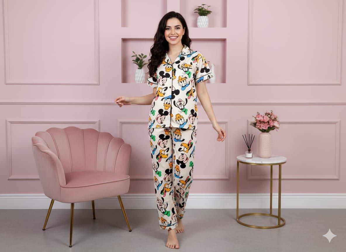 Cartoon Print Pyjama Set