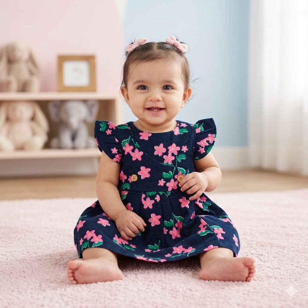 Muslin Navyblue Frocks