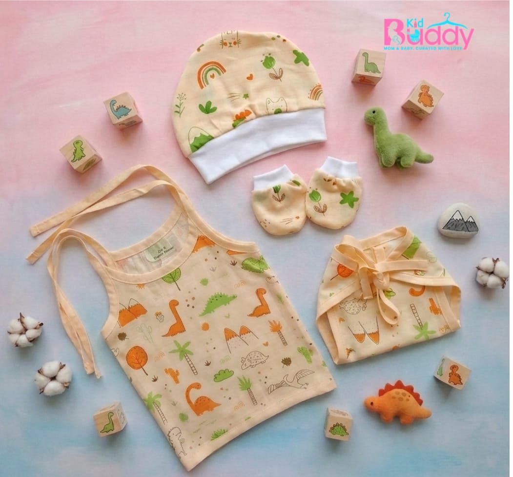 Muslin Ivory Cream Knot Jhabla Sets