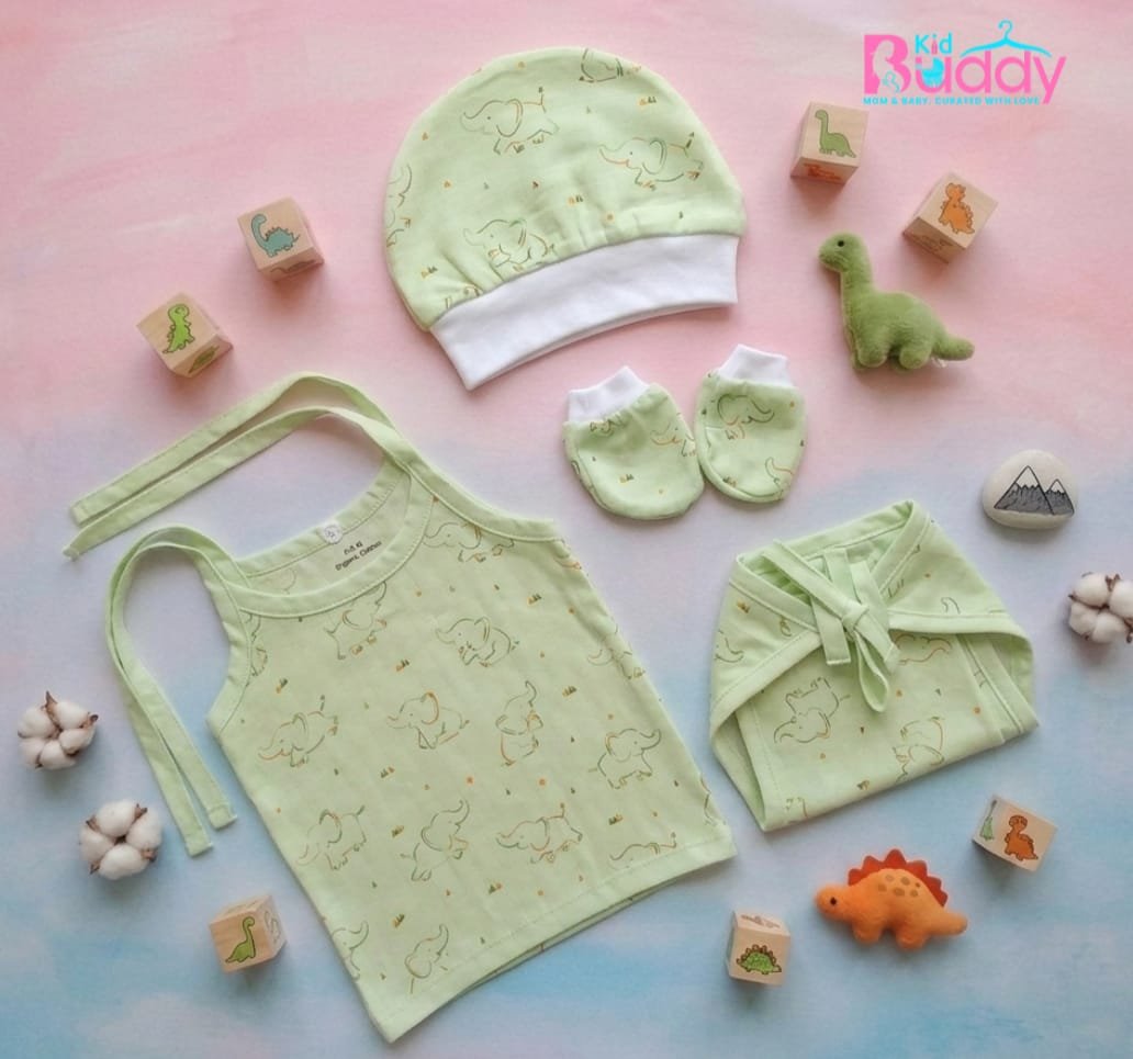 Muslin Pistachio Green Knot Jhabla Sets